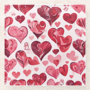 Liebe ist im Air-heart-Design Glasuntersetzer