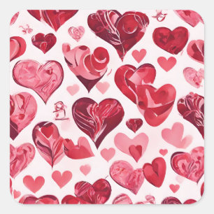 Liebe ist im Air-heart-Design Quadratischer Aufkleber