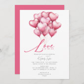 Liebe ist im Air Hearts Brautparty Einladung (Vorne/Hinten)