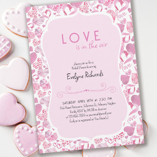 Liebe ist im Air Pink Liebe Heart Brautparty Einladung