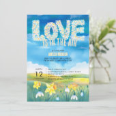 Liebe ist im Air Spring Brautparty Einladung (Stehend Vorderseite)
