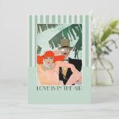 Liebe ist im Air Valentine's Day Party Einladung (Stehend Vorderseite)