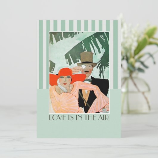 Liebe ist im Air Valentine's Day Party Einladung (Stehend Vorderseite)