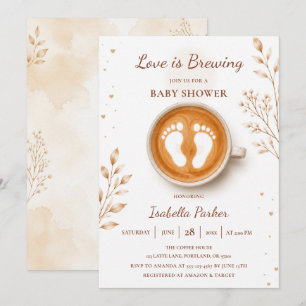 Liebe ist im Anflug Baby Füße Shower Einladung