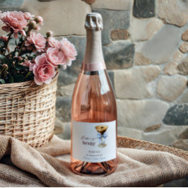 Liebe ist im Anflug Blue Bow Kaffee Brautparty Schaumweinetikett