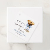 Liebe ist im Anflug Blue Coquette Bow Brautparty Geschenkanhänger (Beispiel)