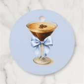 Liebe ist im Anflug Blue Coquette Bow Brautparty Geschenkanhänger (Rückseite)