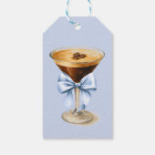 Liebe ist im Anflug Blue Coquette Bow Junggesellin Geschenkanhänger (Rückseite)