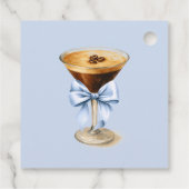 Liebe ist im Anflug Blue Coquette Bow Junggesellin Geschenkanhänger (Rückseite)