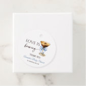 Liebe ist im Anflug Blue Coquette Bow Junggesellin Geschenkanhänger (Beispiel)