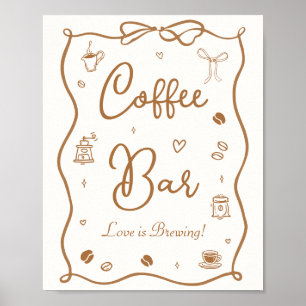 Liebe ist im Anflug - Brautparty Kaffee-Bar Poster