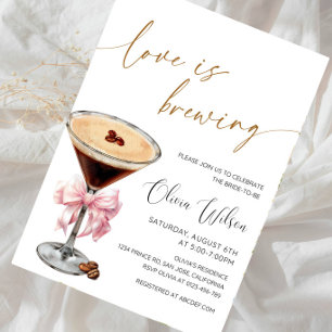Liebe ist im Anflug Brautparty - Kaffee Thema Brau Einladung