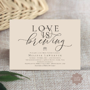Liebe ist im Anflug Elegante Schrift Bridal Shower Einladung