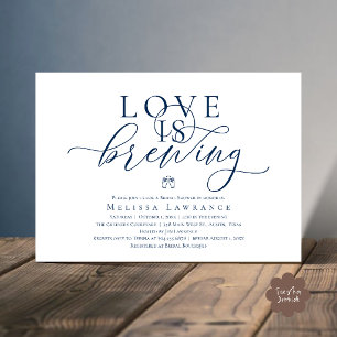 Liebe ist im Anflug Elegante Schrift Bridal Shower Einladung