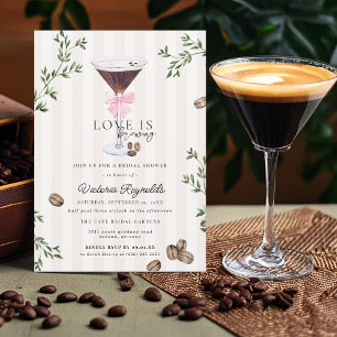 Liebe ist im Anflug   Espresso Martini-Brautjungfe Einladung