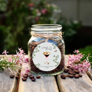 Liebe ist im Anflug   Espresso Martini Brautparty Runder Aufkleber