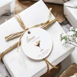 Liebe ist im Anflug Espresso Martini Brautparty Runder Aufkleber