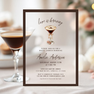 Liebe ist im Anflug Espresso Martini Junggesellinn Acryleinladungen