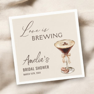 Liebe ist im Anflug Espresso Martini Junggesellinn Serviette