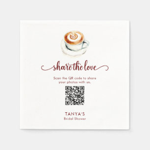 Liebe ist im Anflug Teile die Liebesfotos QR Code Serviette