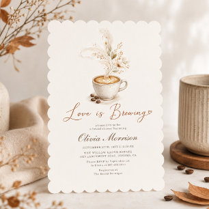 Liebe ist im Aufbruch Boho-Kaffee-Junggesellinnena Einladung