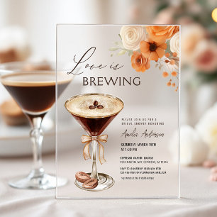 Liebe ist im Aufbruch Espresso Martini-Brautjungfe Acryleinladungen