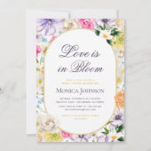 Liebe ist im Bloom Summer Garden Party Brautparty Einladung (Vorderseite)