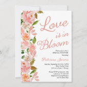 Liebe ist im blühenden Brautparty Blütenblüte Einladung (Vorderseite)