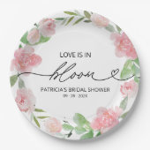 Liebe ist im blühenden Brautparty Blütenblüte Pappteller (Vorderseite)