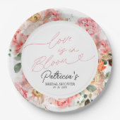 Liebe ist im blühenden Brautparty Blütenblüte Pappteller (Vorderseite)