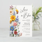 Liebe ist im blühenden Frühling Blumenkohl Brautpa Einladung (Stehend Vorderseite)