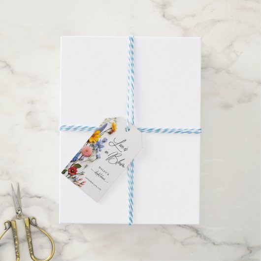 Liebe ist im blühenden Frühling Blumenkohl Brautpa Geschenkanhänger (Mit Garn)