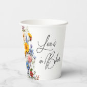 Liebe ist im blühenden Frühling Blumenkohl Brautpa Pappbecher (Rückseite)