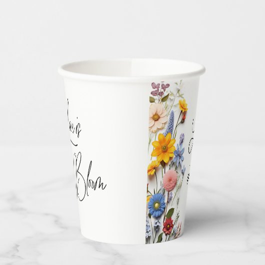 Liebe ist im blühenden Frühling Blumenkohl Brautpa Pappbecher (Links)