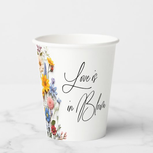 Liebe ist im blühenden Frühling Blumenkohl Brautpa Pappbecher (Vorderseite)