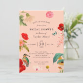 Liebe ist im Blut | Brautparty der FrühlingsWildbl Einladung (Stehend Vorderseite)