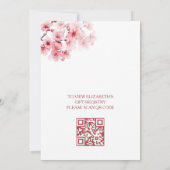 Liebe ist im Blut | Cherry Blossom Brautparty Einladung (Rückseite)