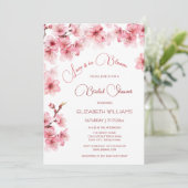 Liebe ist im Blut | Cherry Blossom Brautparty Einladung (Stehend Vorderseite)