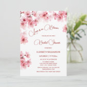 Liebe ist im Blut | Cherry Blossom Brautparty Einladung (Stehend Vorderseite)