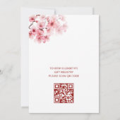 Liebe ist im Blut | Cherry Blossom Brautparty Einladung (Rückseite)