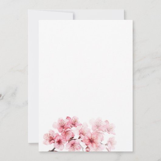 Liebe ist im Blut | Cherry Blossom Brautparty Einladung (Rückseite)