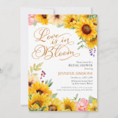 Liebe ist im Blut | Sonnenblumen Brautparty Einladung (Vorderseite)