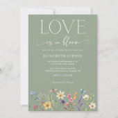 Liebe ist im blutblütengrünen Brautparty Einladung (Vorderseite)