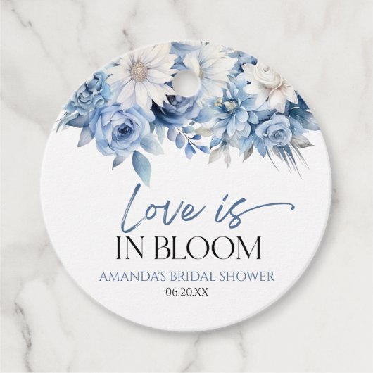 Liebe ist im blutdruckblauen blauen Brautparty Geschenkanhänger (Vorderseite)