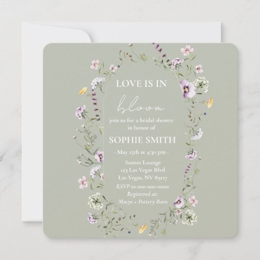 Liebe ist im blutgrünen Brautparty Einladung (Vorderseite)