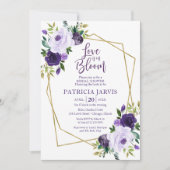 Liebe ist im blutLila Brautparty Einladung (Vorderseite)