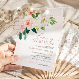 Liebe ist im blutrot-rosa Brautparty Einladung