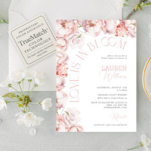 Liebe ist im blutrot-rosa Brautparty Einladung