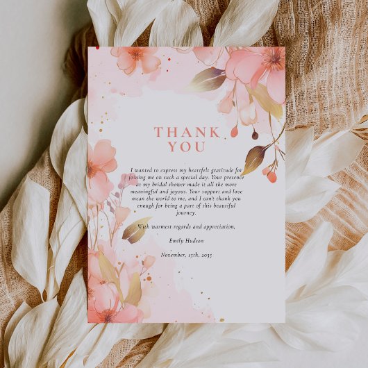 Liebe ist im Brautparty Bloom Dankeskarte