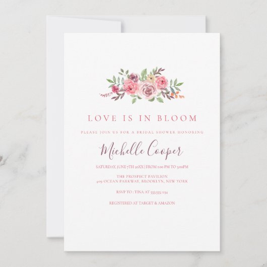 Liebe ist im Brautparty Bloom Garden Einladung (Vorderseite)